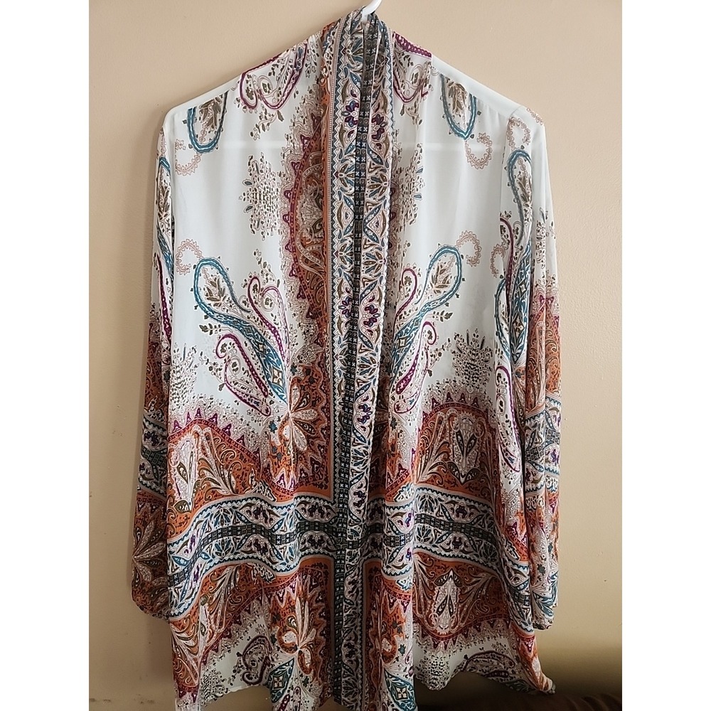 Soft Surroundings Bohemian Paisley Tunic/Swimsuit Cover-up Sheer Flowy‎ Summer M